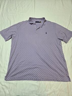 polo ralph lauren t shirt men 2xlt Purple With White
